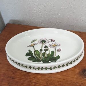 Portmeirion 'The Botanic Garden' Oval Soap Dish / Jewelry Daisy Flower Like New